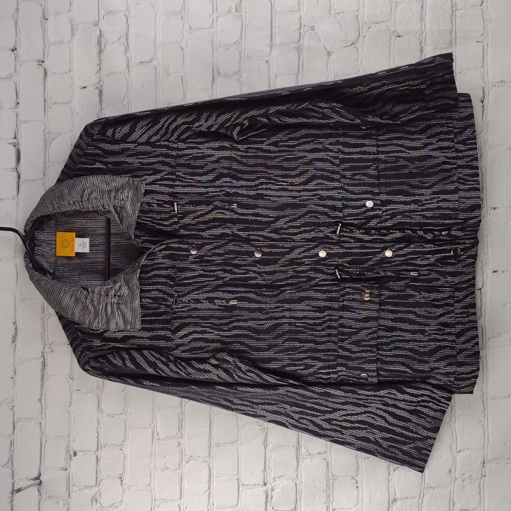 Ruby Rd. Black/Silver Lightweight Jacket, Size 14